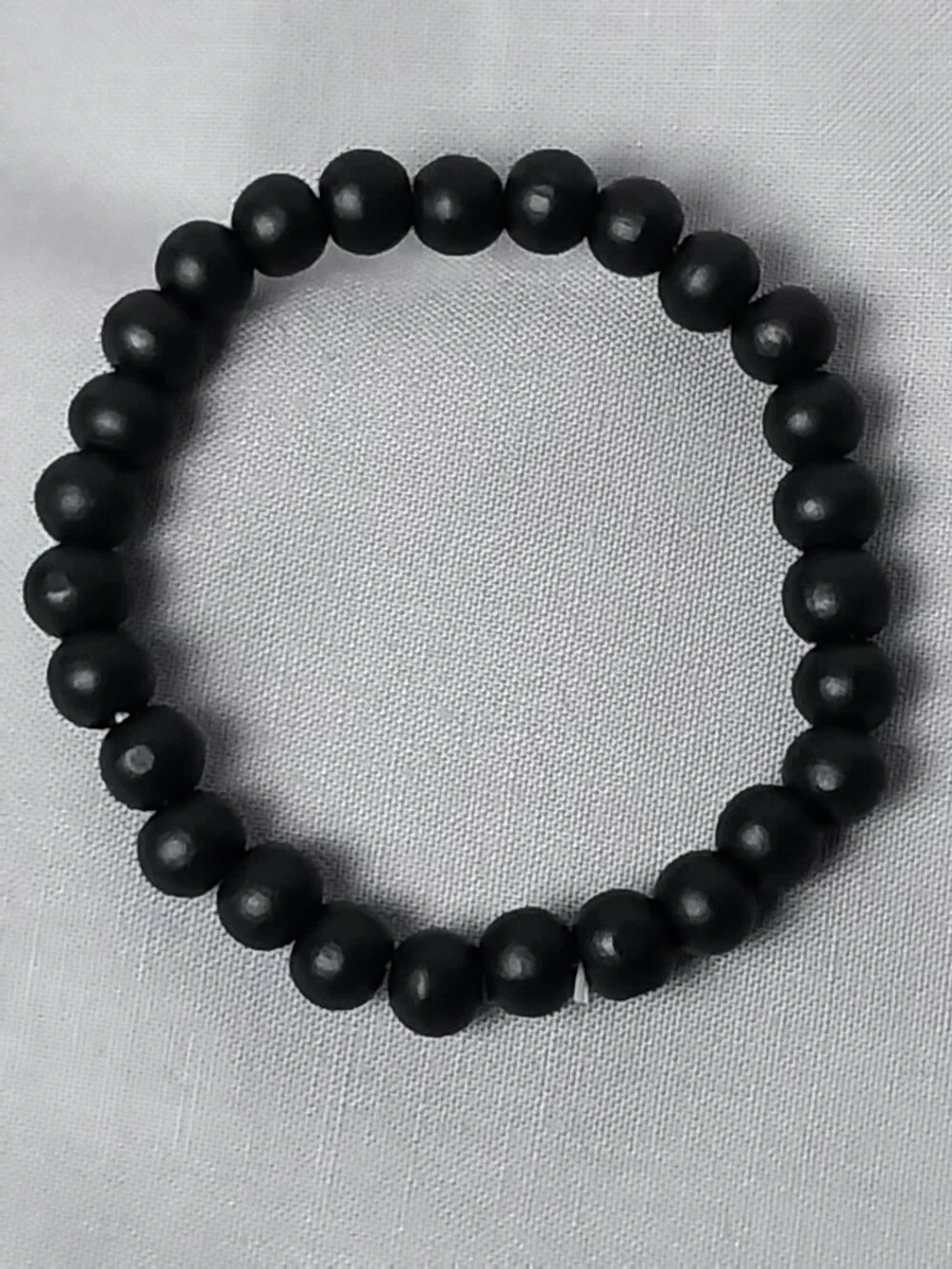Matte Black Beaded Stretch Bracelet | Minimalist Unisex Jewelry